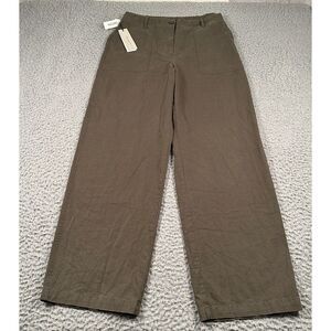 Aritzia The‎ Group Babaton Idle Pant Womens 12 Olive Mid Rise Canvas Chino NWT